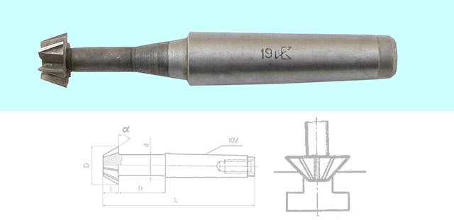 Фреза Концевая угловая d19,0х 9х117 угол 70° к/х Р6М5 Z=6 КМ2 (без маркировки марки стали)