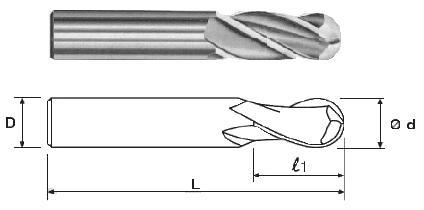 Фреза Концевая радиусная d 8,0х 21х61 ц/х ВК8 Z=3 R-4,0 "CNIC"