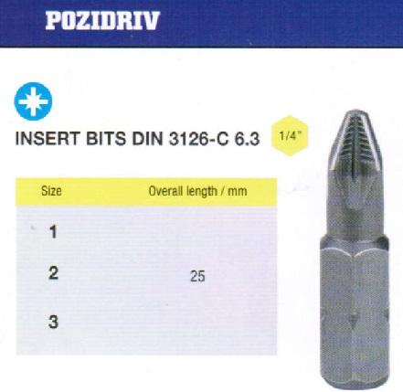 Биты крестовые РZ3х 25мм S2 с насечкой DIN3126 хв-к С1/4 PROFI "CNIC"