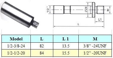 Оправка d1/2" / 1/2"-20UNF с цилиндрическим хвостовиком, для резьбовых патронов "CNIC" (1/2-1/2-20)