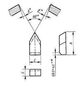 Пластина 11150 Т15К6 (4х12х3) (для резьбовых резцов)