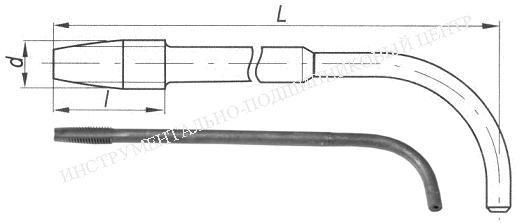 Метчик Гаечный М 3,0 (0,5) Р6М5 с изогнутым хвостовиком (12х140)