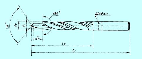 Сверло М 3 (D3,4 и d2,5) 180° ц/х Р6М5 "CNIC"